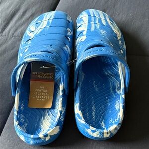 Boy’s Rugged Shark Blue and White Water Shoes